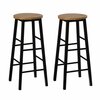 Vintiquewise Set of 2 Wooden 28 High Rustic Round Bar Stool with Footrest for Indoor and Outdoor QI004466.2